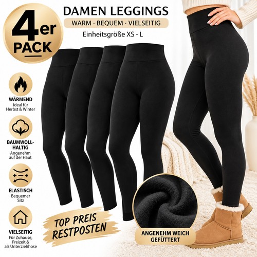 4er pack damen thermo leggings - 4er,